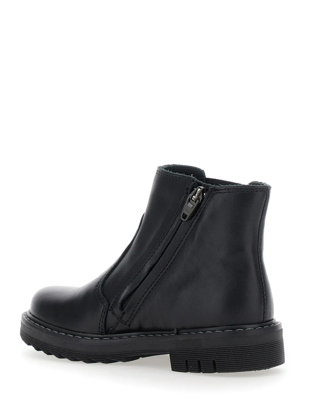 Botas de Cano Curto Pom D'Api Kids Pretas com Logotipo Lateral em Couro Nubuck para Menina de Borracha