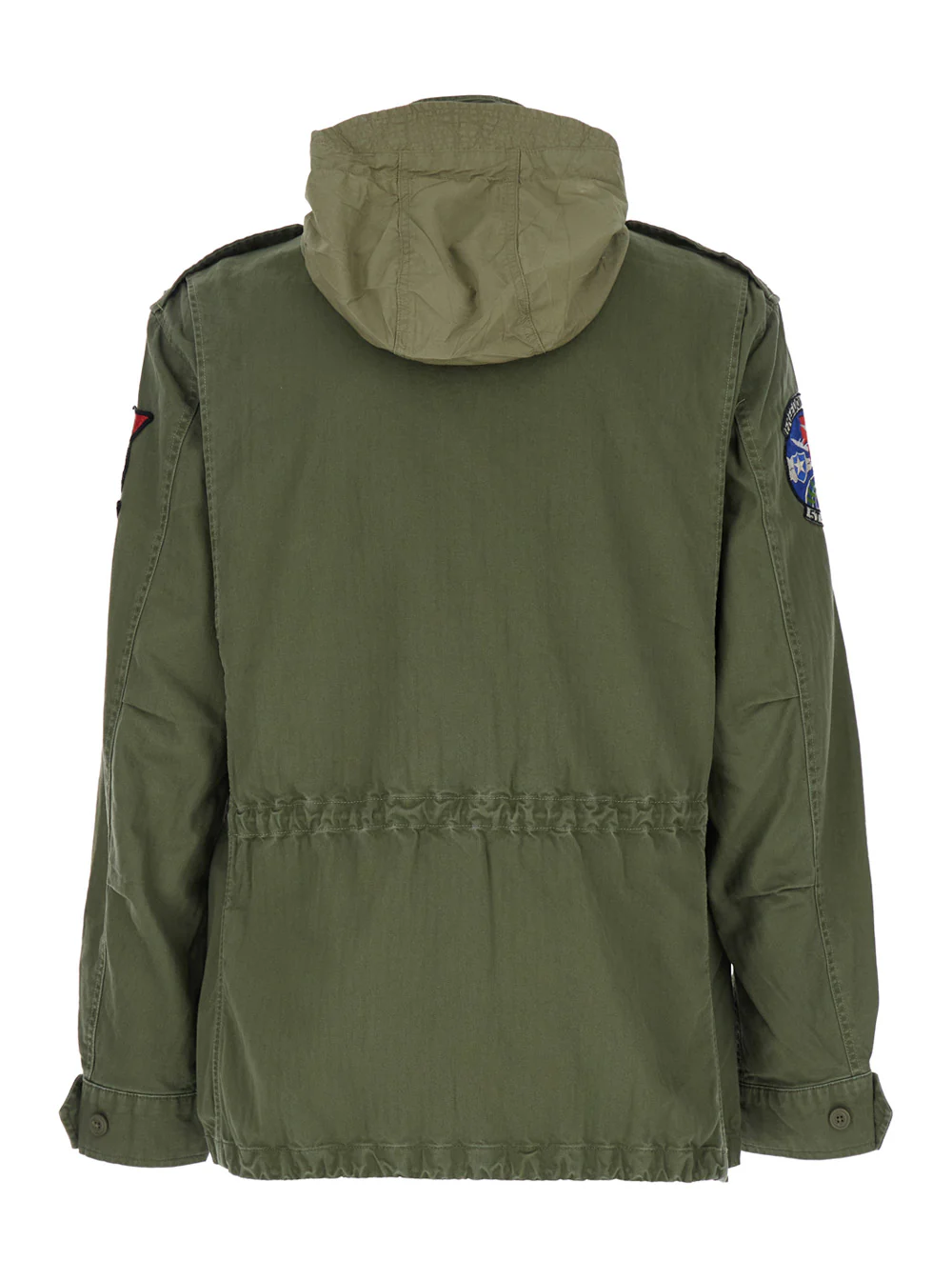 Jaqueta Verde Polo Ralph Lauren com Patchs Aplicados na Frente e nas Mangas em Tecido de Algodão para Exterior