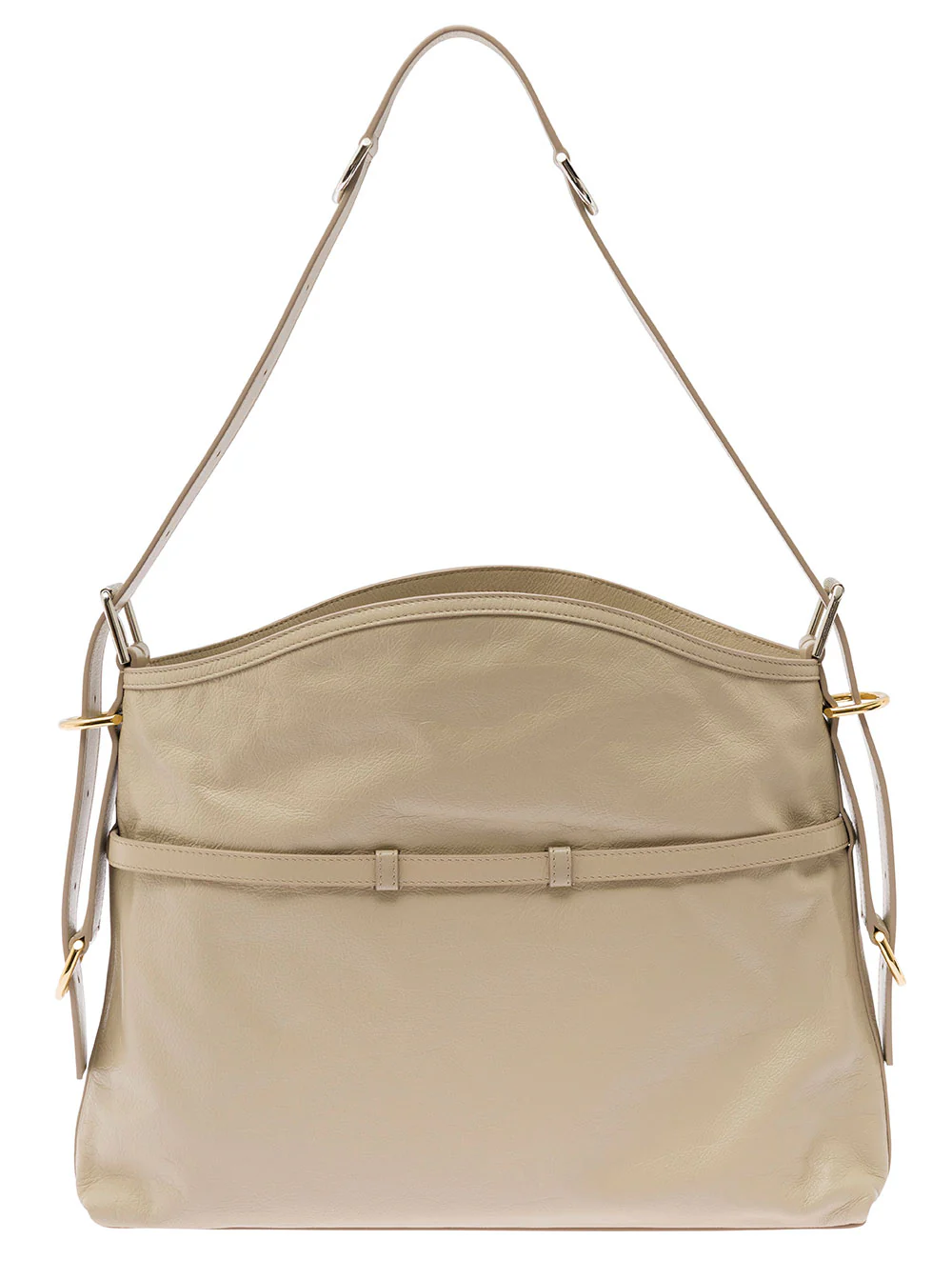 Bolsa de Ombro Givenchy Voyou Bege com Logotipo em relevo em Couro Macio para Mulher