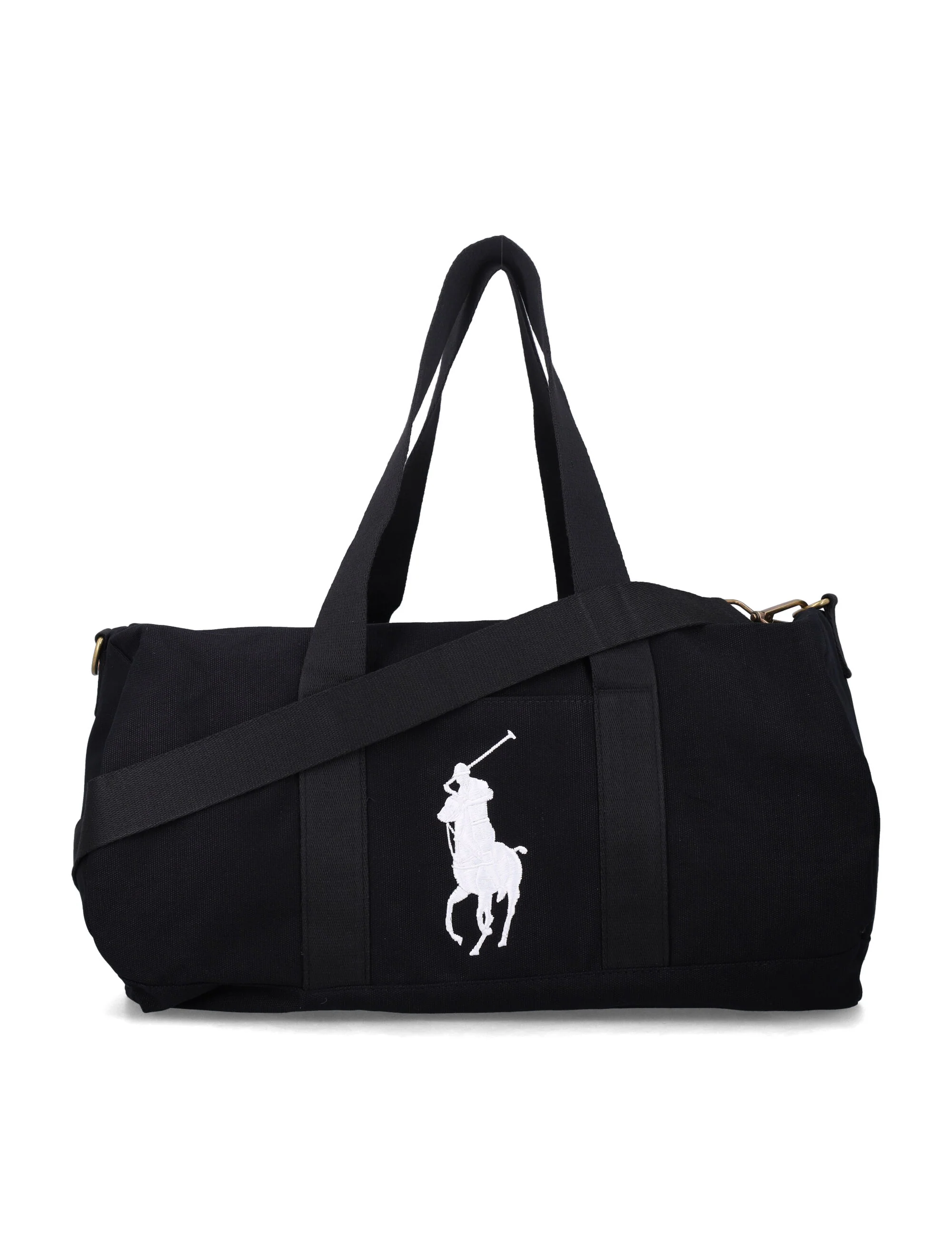 Mala de Viagem Polo Ralph Lauren Kids Logo Pônei Preto Exterior Ombro