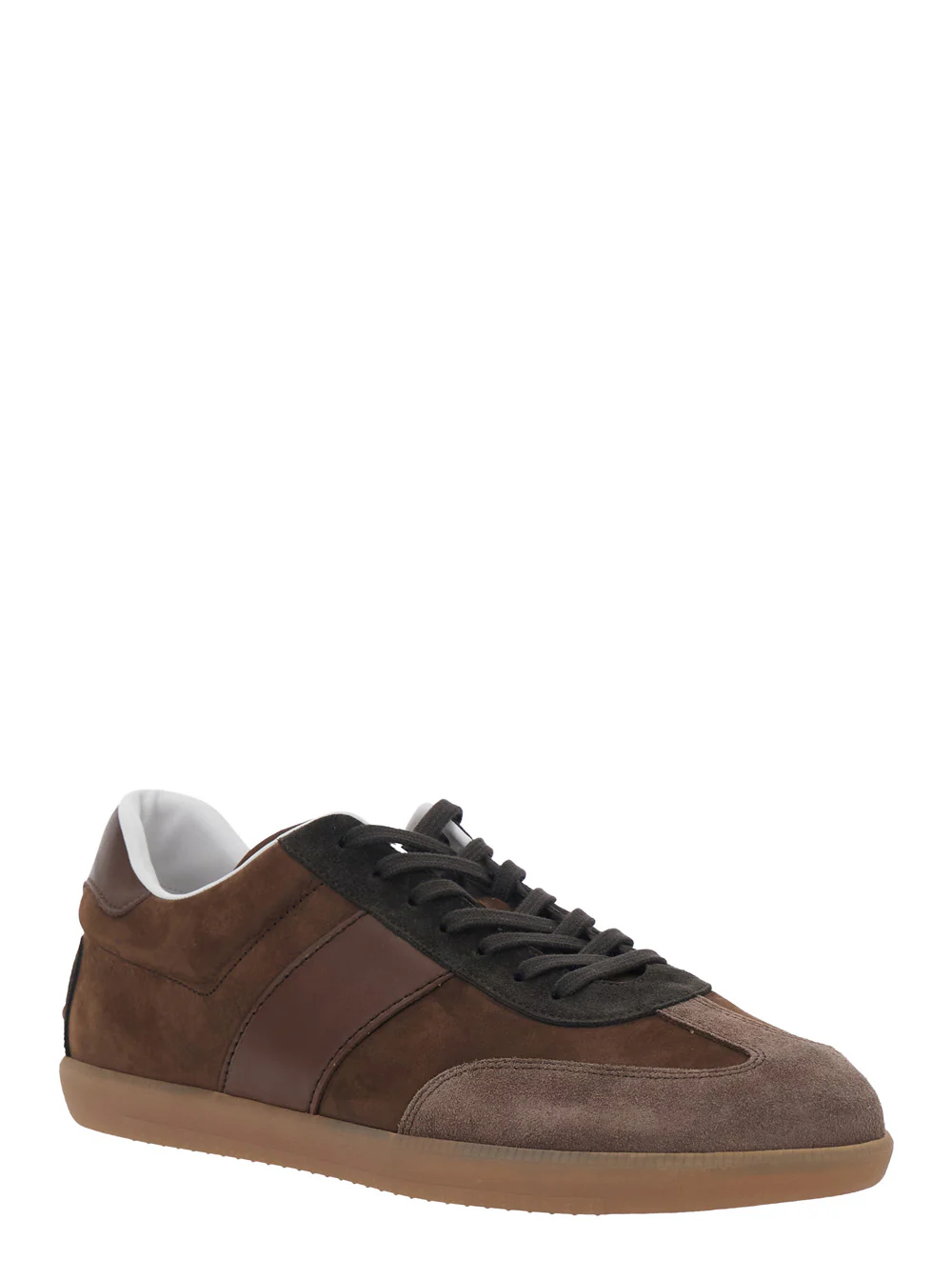 Tod’s Tênis Baixo com Logotipo na Lingueta e Inserções em Couro Vegetal Marrom para Homens Calf Tod's Tênis Baixo com Logotipo na Lingueta e Inserções em Couro Vegetal Marrom para Homens Calf