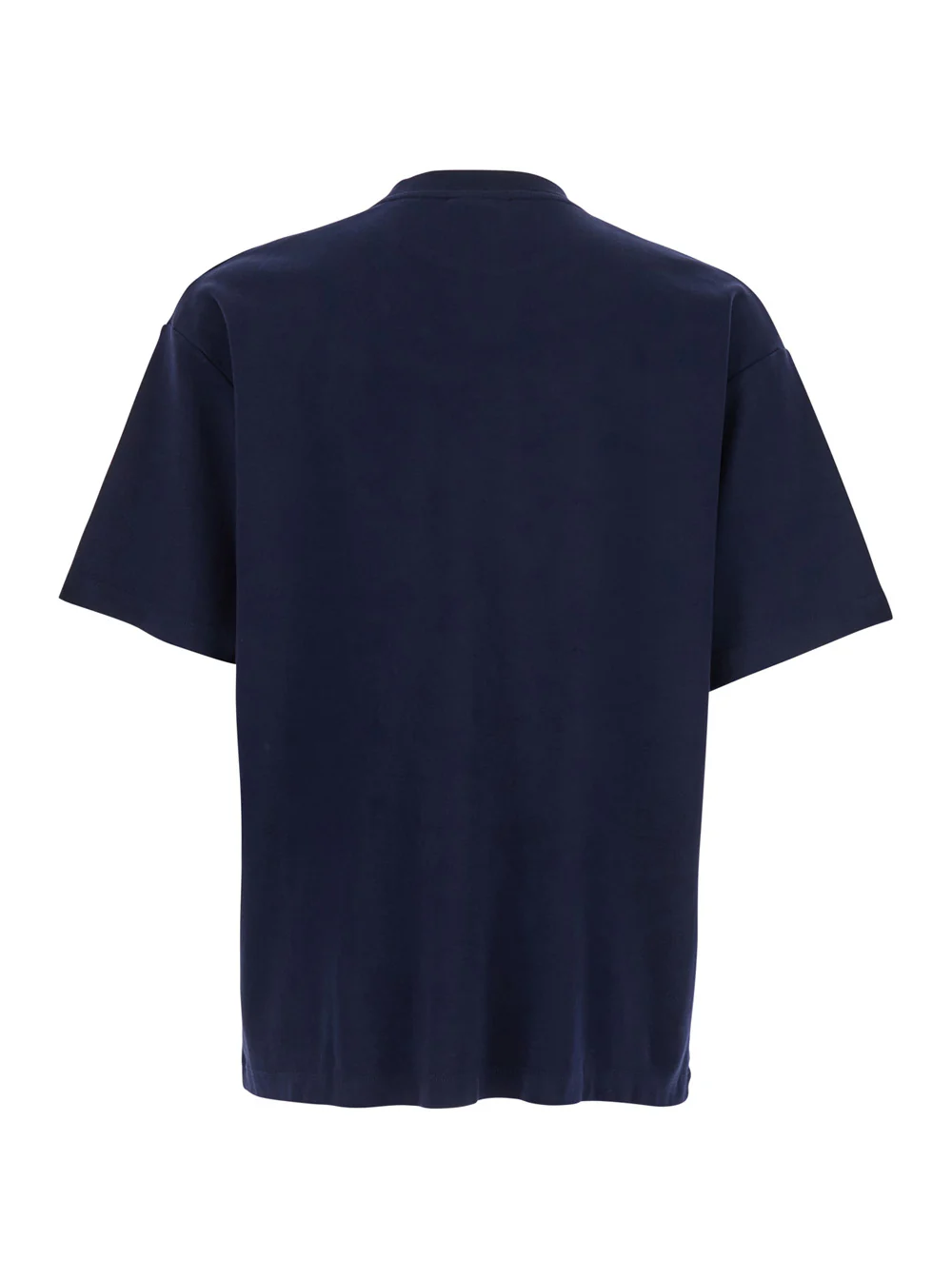 Camiseta DrôLe De Monsieur O Slogan Clássico Gola Redonda Com Detalhe de Impressão na Frente Camisetas Azuis de Algodão para Homens