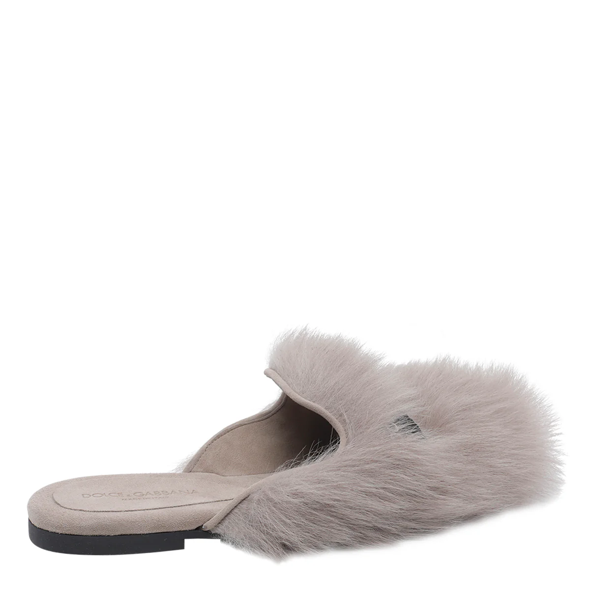 Sandalhas Dolce & Gabbana Cinza Pelúcia Real/Sola de Borracha