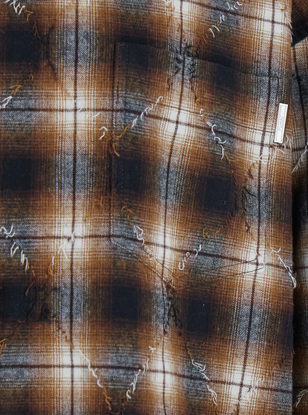 Camisa Multicolor Juun.J com Gola Clássica e Estampa de Xadrez em Todo o Tecido em Blusas de Homem de Algodão