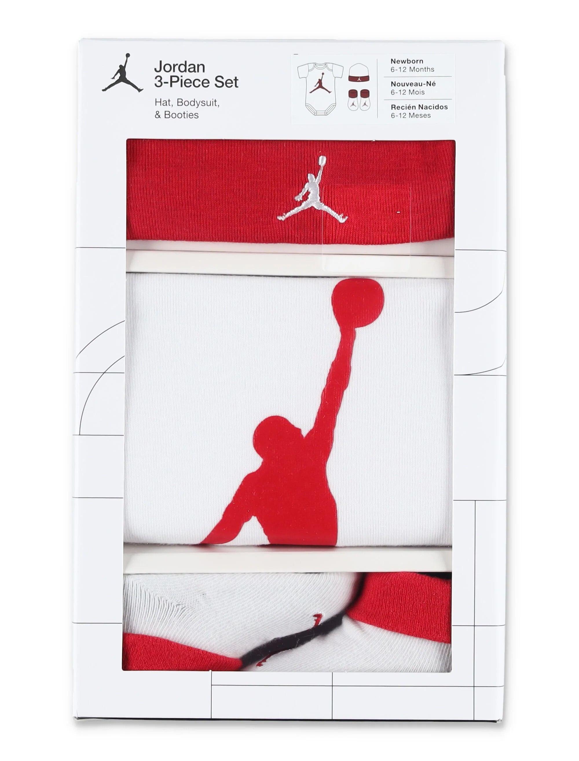 Conjunto de Presente Nike Jordan 3 Peças 6-12m Branco Algodão