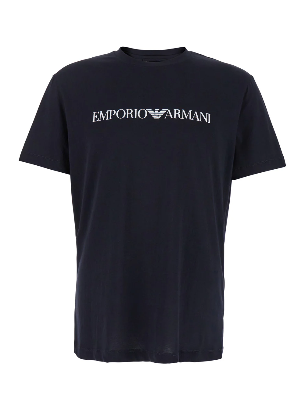 Camiseta Azul Emporio Armani com Letras de Logotipo em Contraste para Homens Azul Camisetas de Algodão e Camisetas Polo Camiseta Azul Emporio Armani com Letras de Logotipo em Contraste para Homens Azul Camisetas de Algodão e Camisetas Polo