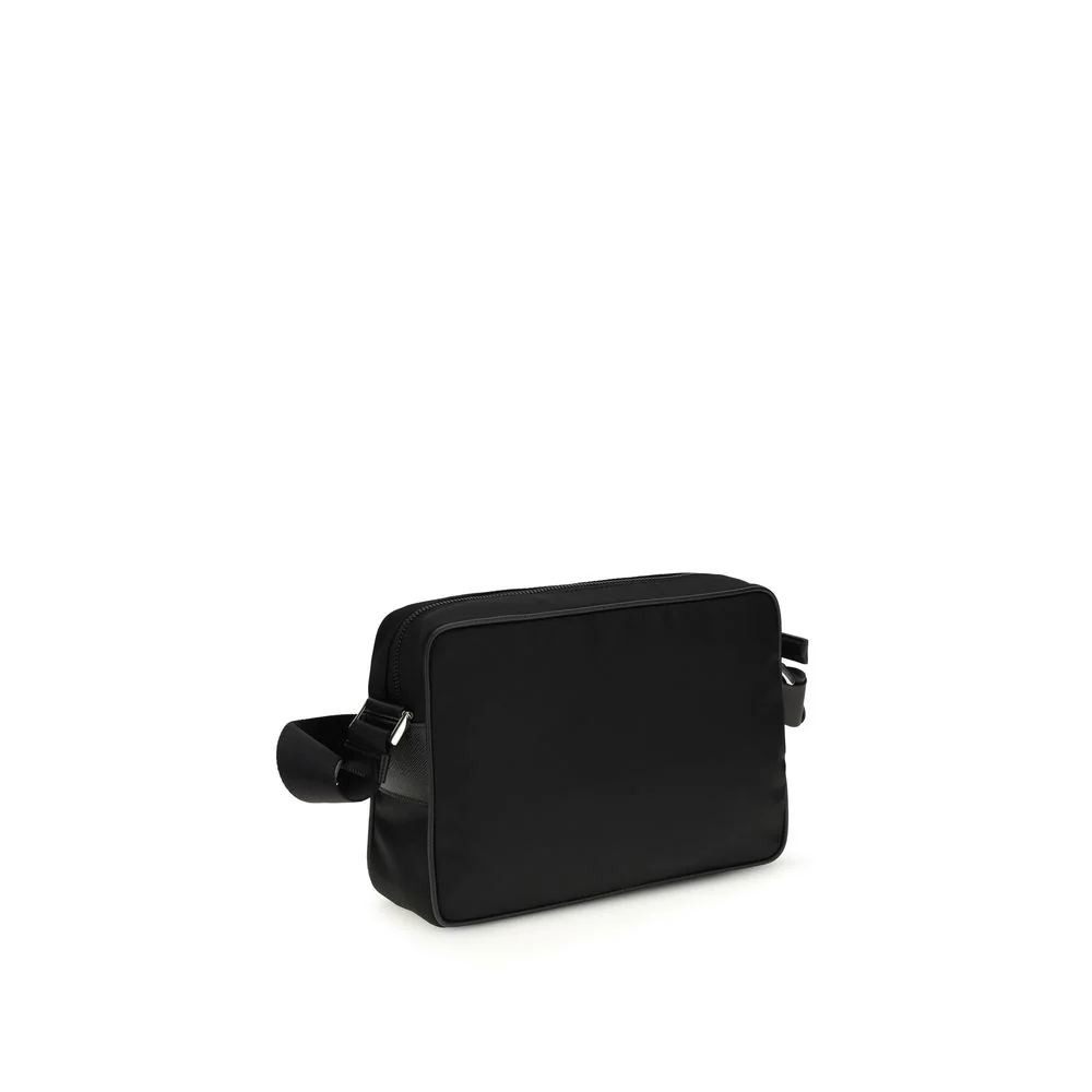 Bolsa de Ombro Prada Preto em Poliamida Reciclada