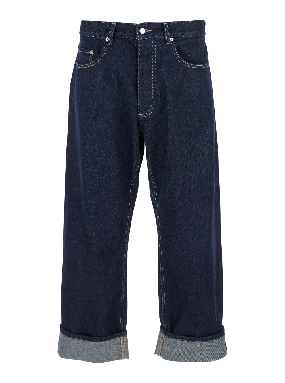 Calças de Denim Icon Ross Blue 5 Bolsos com Patch de Logotipo em Denim de Algodão Homem Azul