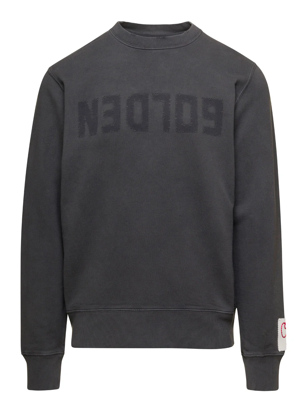 Sweatshirt Crewneck Cinza Golden Goose com Estampa de Logotipo Algodão Homens Cinza Sweatshirts