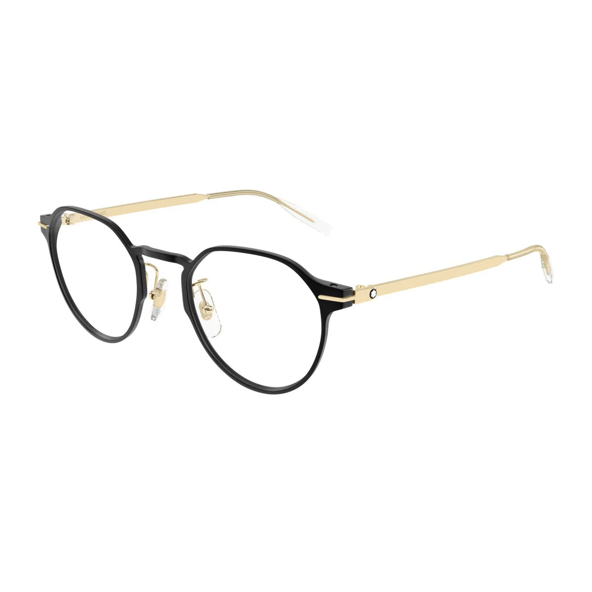 Montblanc Mb0469ol Linea Snowcap Preto / Dourado Injetado/Metal Frames Óticas