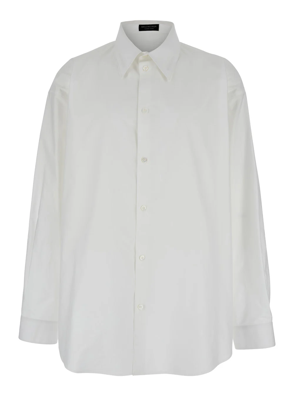 Camisa Branca Balenciaga com Gola Pontuda em Algodão para Homens e Blusas