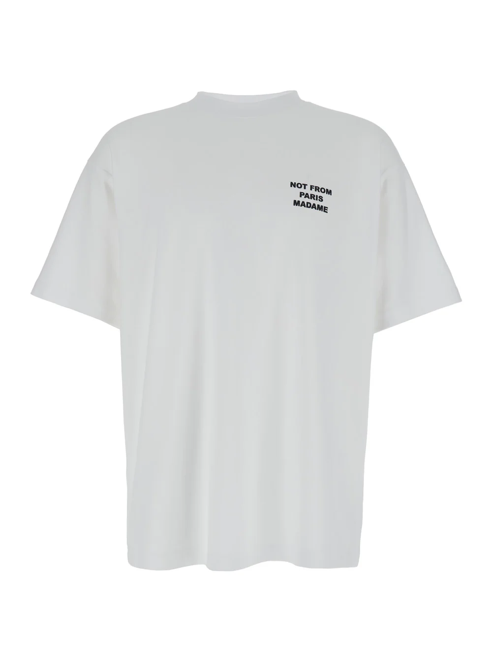 Camiseta DrôLe De Monsieur com Gola Redonda e Estampa na Frente e Nas Costas, Branca, de Algodão para Homens, Camisetas, Camisetas Polo Camiseta DrôLe De Monsieur com Gola Redonda e Estampa na Frente e Nas Costas, Branca, de Algodão para Homens, Camisetas, Camisetas Polo