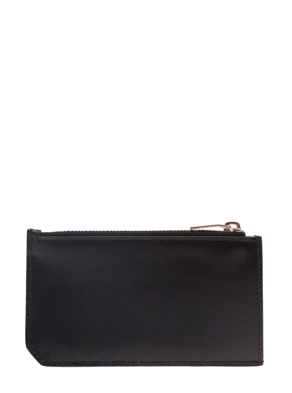 Porta-cartões Preto Saint Laurent com Logotipo em relevo em couro de vitela para Homem