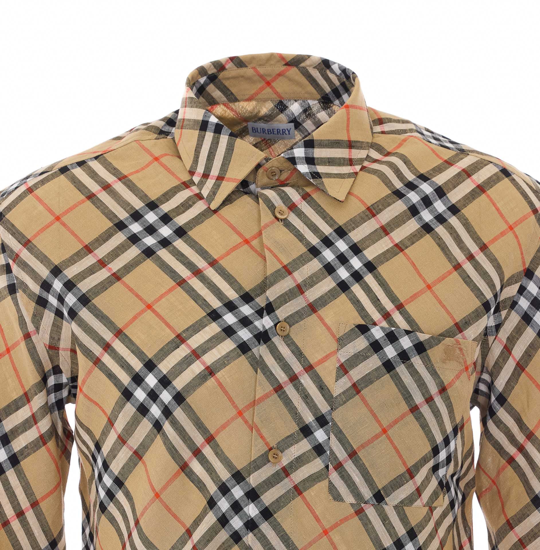 Camisa Bege de Linho Burberry