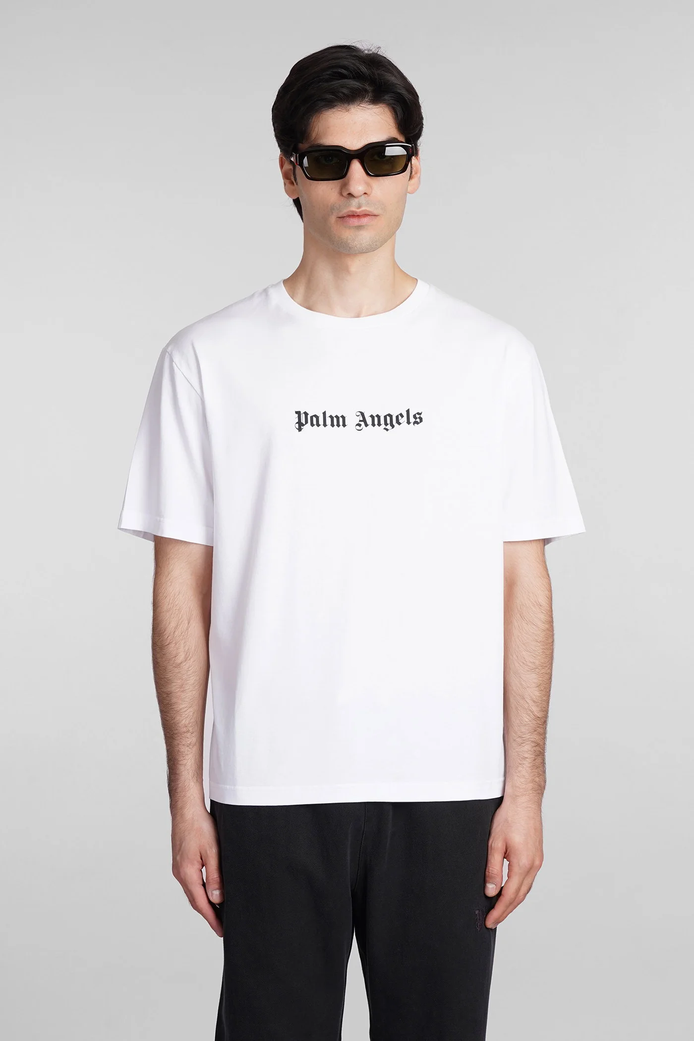 Camiseta Palm Angels em algodão branco Abbigliamento
