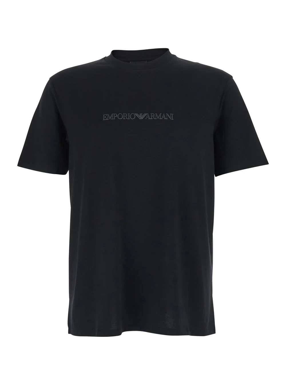 Camiseta de Algodão Preta Emporio Armani com Bordado de Logotipo para Homens Camisetas e Camisetas Polo Camiseta de Algodão Preta Emporio Armani com Bordado de Logotipo para Homens Camisetas e Camisetas Polo