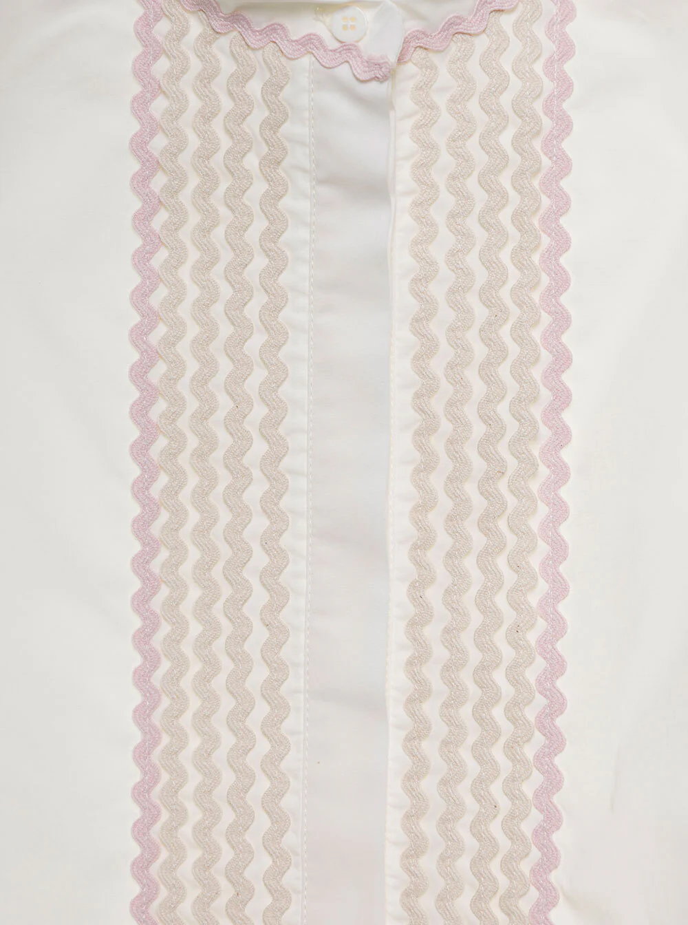 Camisa Branca Stella McCartney Kids com Motivo Zig Zag Algodão Menina e Blusas
