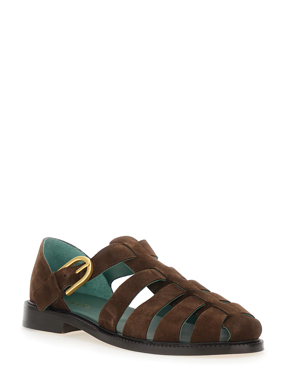 Sandalhas com Design de Gaiola Marrom Vinny'S com Fechamento em Couro Vegetal para Homens, Sapatos Planos