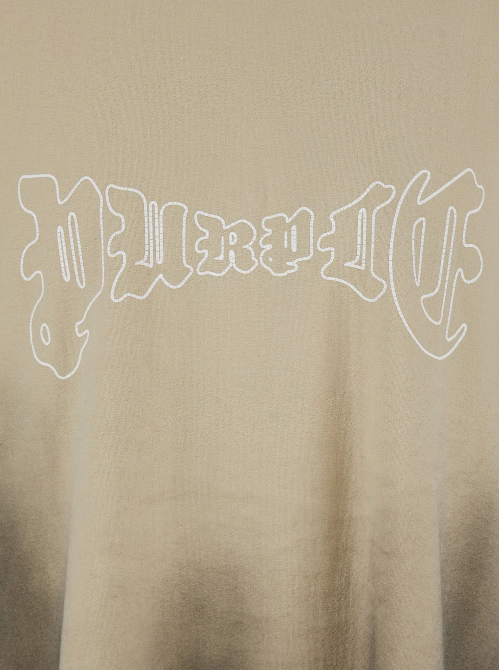 Camiseta de Algodão com Estampa de Logotipo na Frente e Efeito Desbotado, Camiseta de Manga Curta com Gola Redonda Marrom Roxo Marca