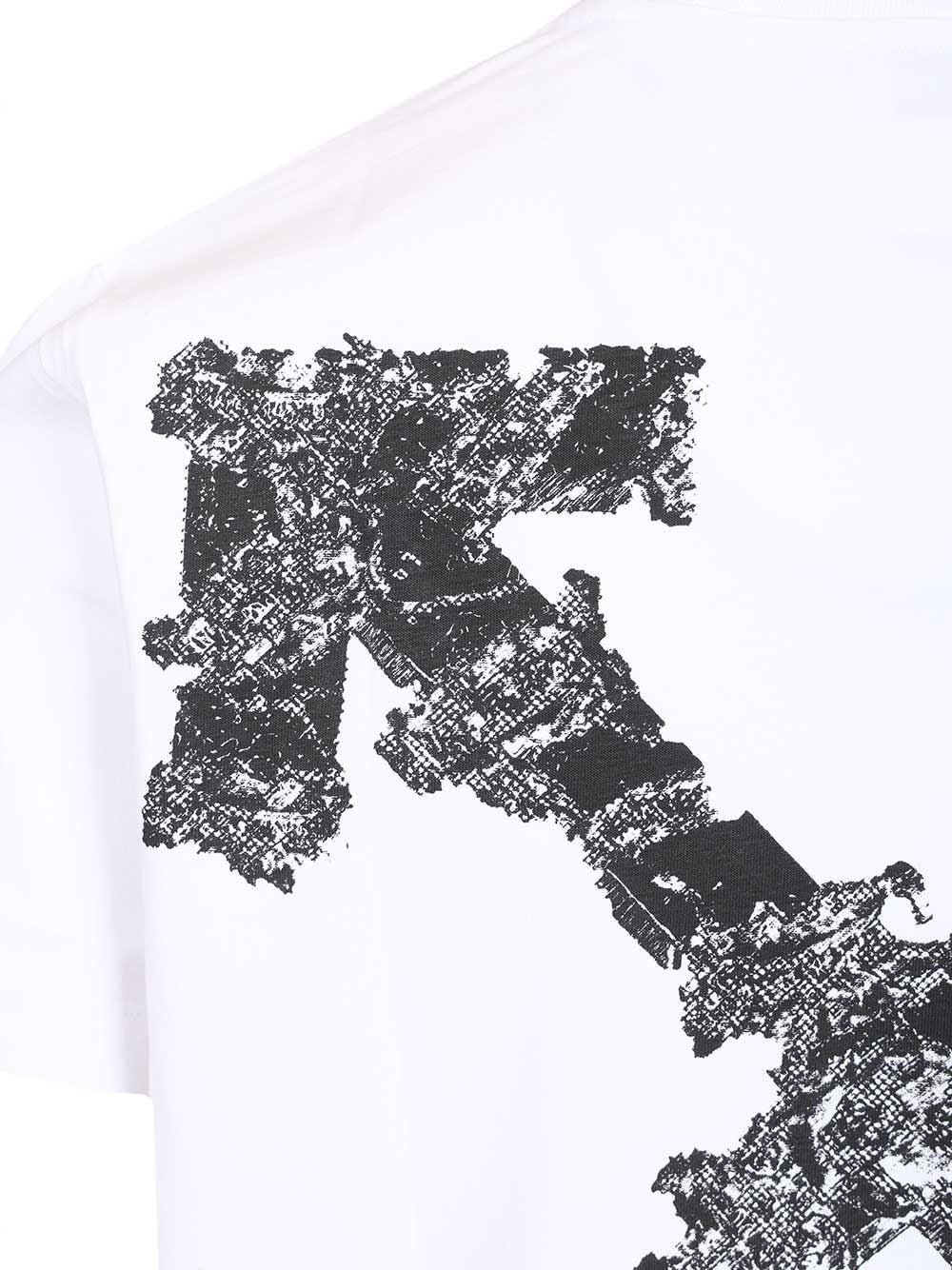 Camiseta Off-White com Estampa de Flecha Heráldica Branca Algodão