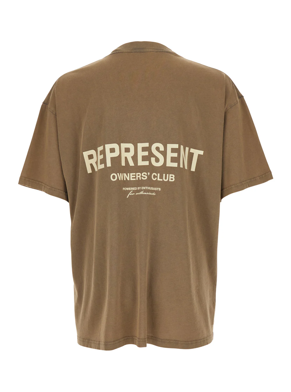 Camiseta Marrom com Logotipo na Frente e Logotipo Maxi nas Costas em Algodão para Homens Camisetas Camisetas Polo Camiseta Marrom com Logotipo na Frente e Logotipo Maxi nas Costas em Algodão para Homens Camisetas Camisetas Polo