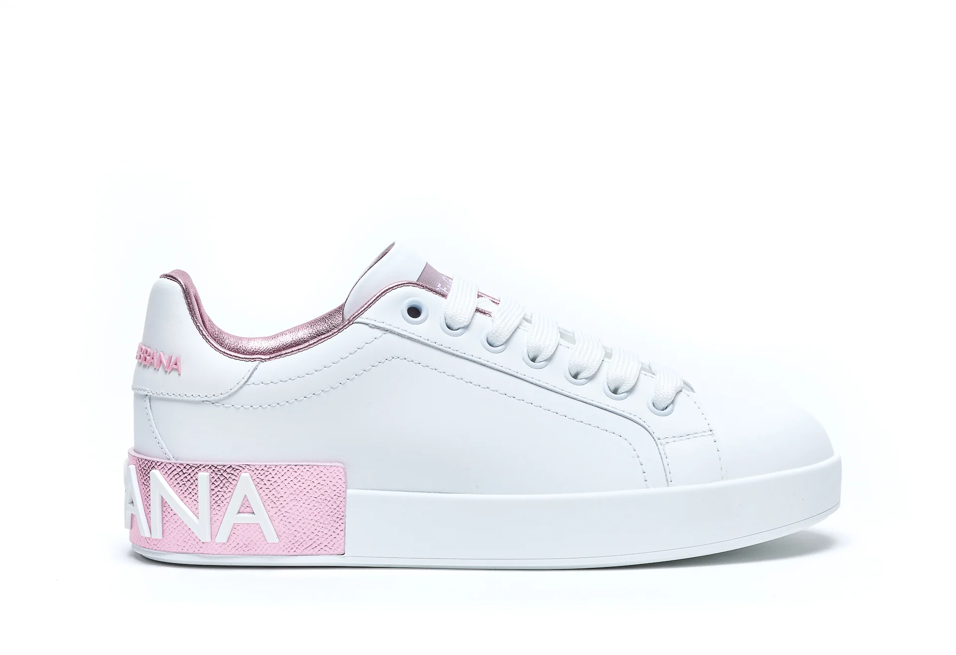 Sapatilhas Brancas de Couro Dolce & Gabbana