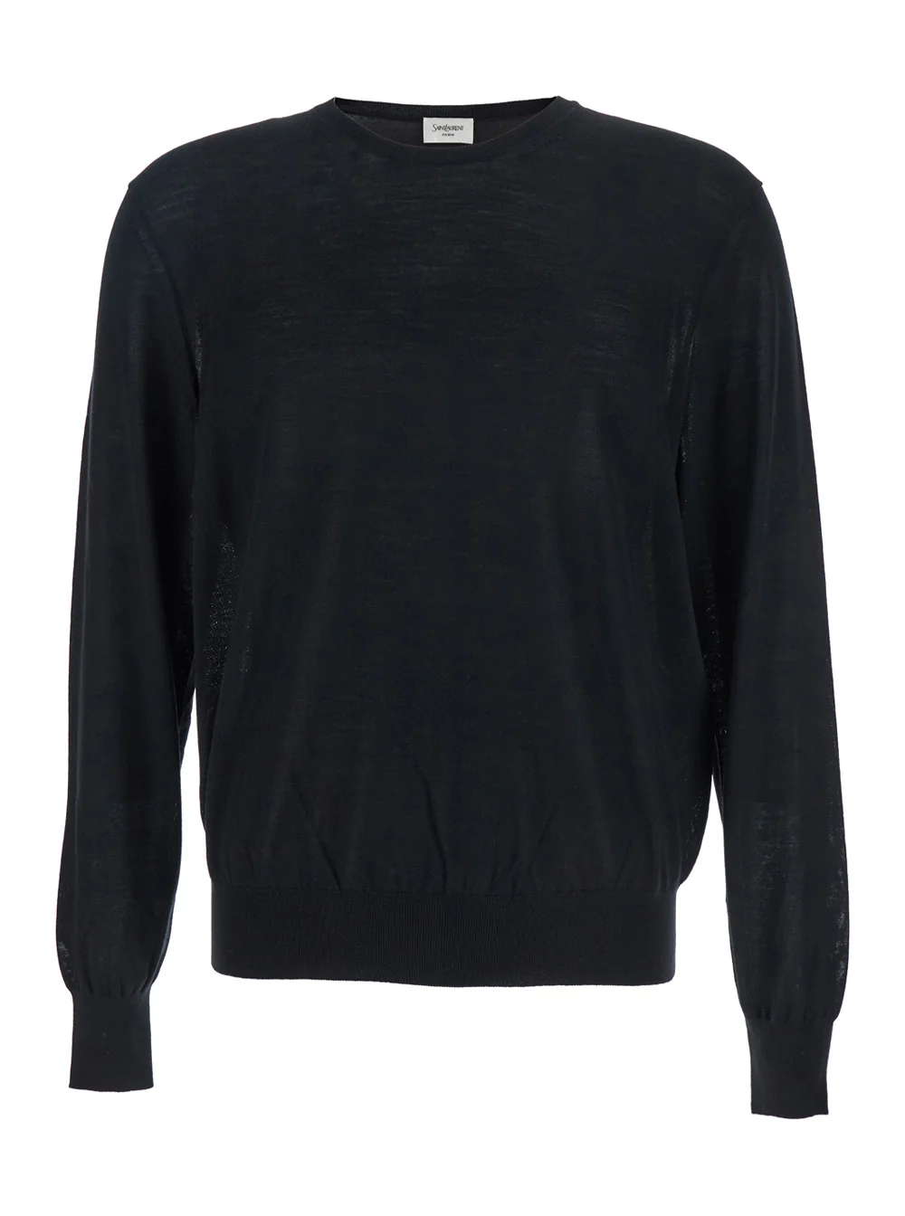 Suéter Listrado Preto Saint Laurent com Cassandre em Jersey de Cashmere