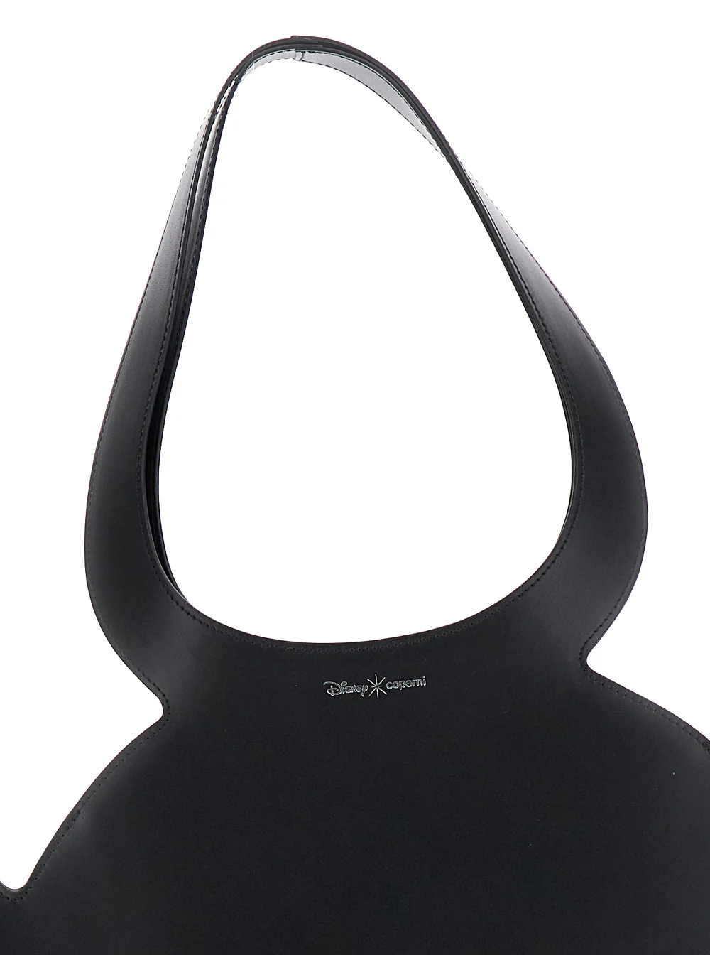 Bolsa Coperni Mickey Preta com Alça com Cortes e Letras de Logotipo na Frente em Couro de Novilho Bolsas de Mulher