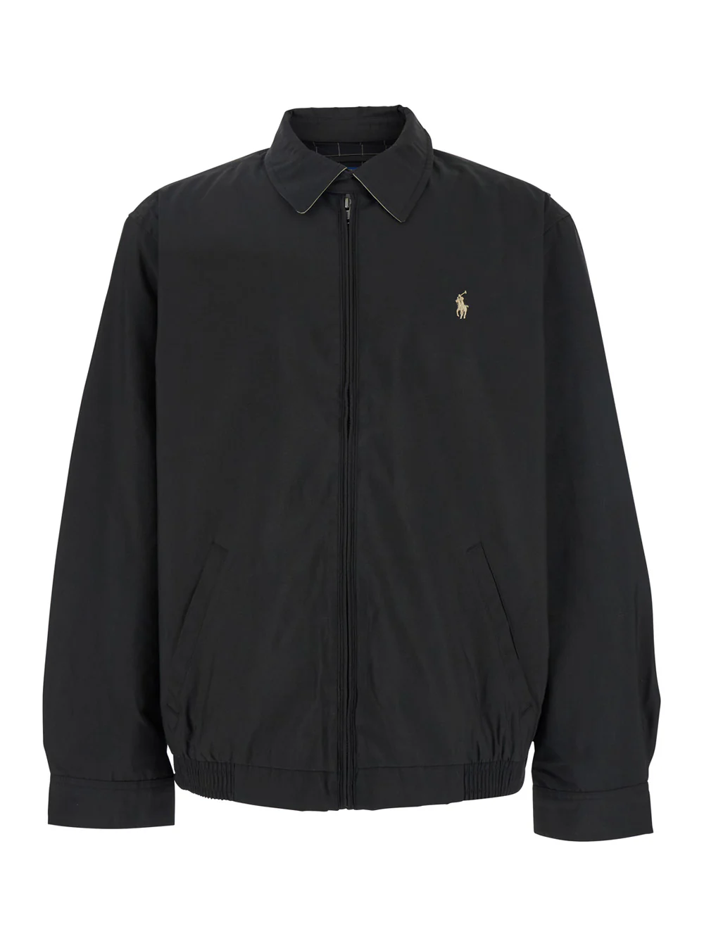 Jaqueta Polo Ralph Lauren com Gola Clássica e Detalhe de Pônei na Frente, Tecido Tech Preto para Homens, Poliéster (Reciclado) Jaqueta Polo Ralph Lauren com Gola Clássica e Detalhe de Pônei na Frente, Tecido Tech Preto para Homens, Poliéster (Reciclado)