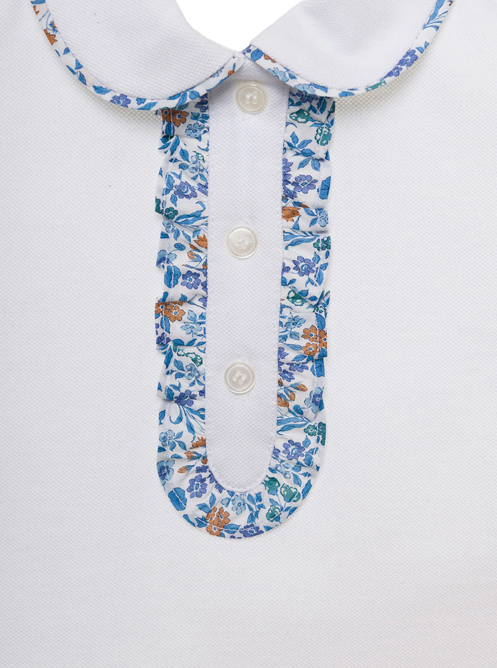 Camiseta Infantil Il Gufo Branca com Detalhes de Estampa de Flores em Algodão para Meninas