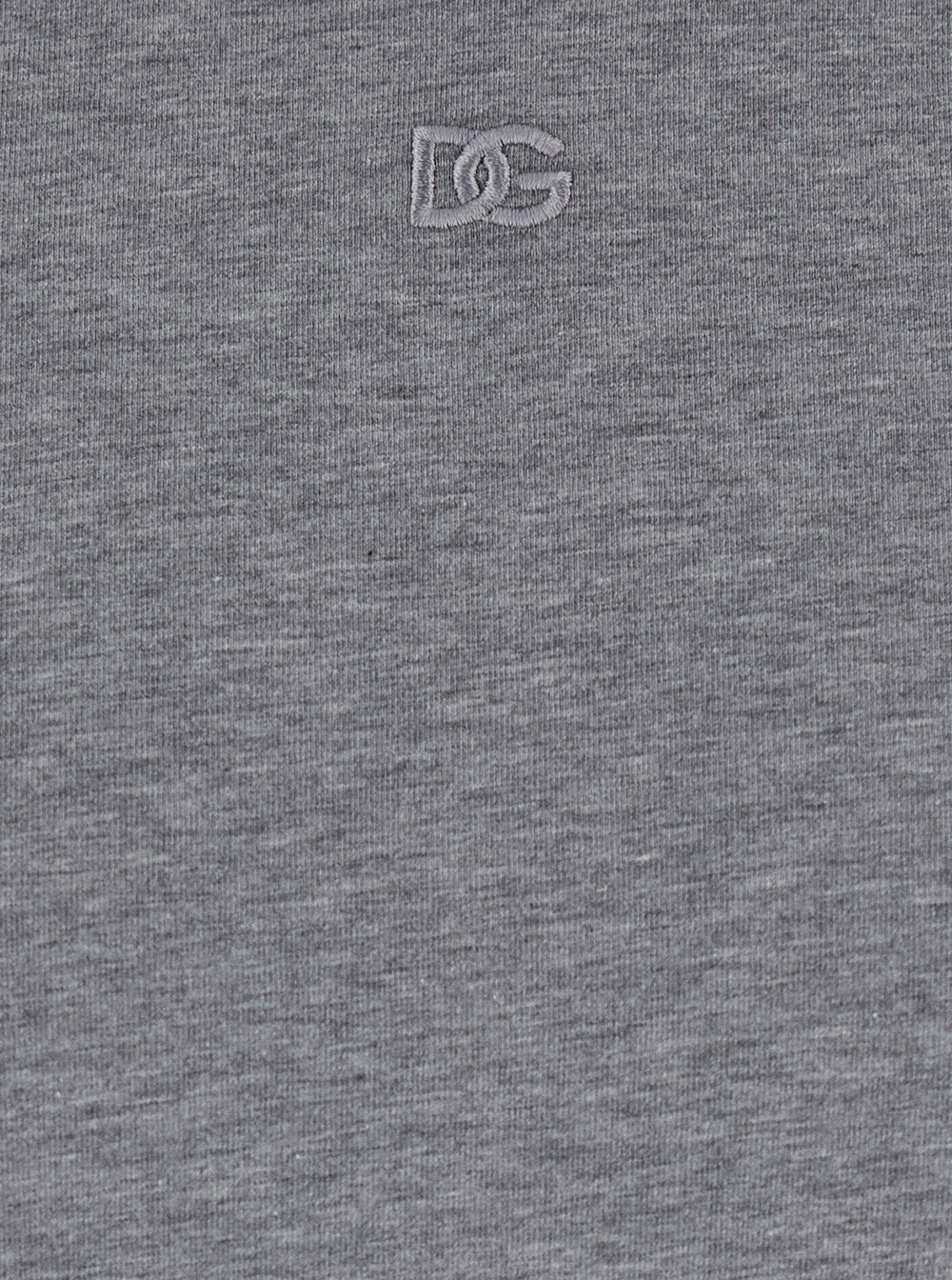 Camiseta Crewneck Cinza Dolce & Gabbana com Bordado de Letras de Logotipo Tonal na Frente em Algodão com Elastano Camisetas e Camisetas Polo para Homem