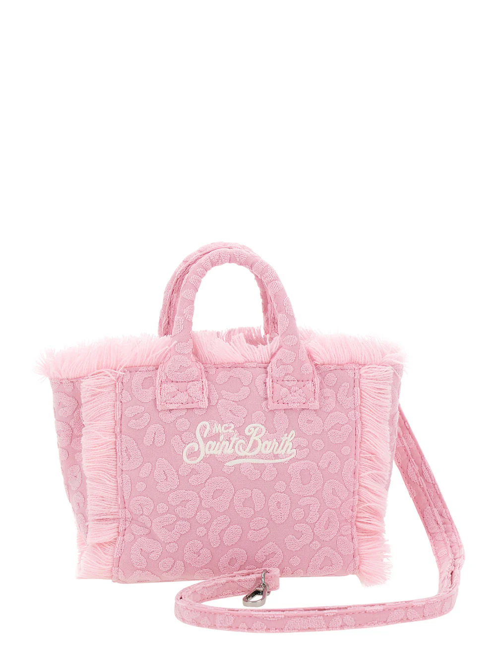 Bolsa de Mão Mc2 Saint Barth Kids VANITY MINI SPONGE com Motivo Leopardo em Rosa Bolsas de Mulheres