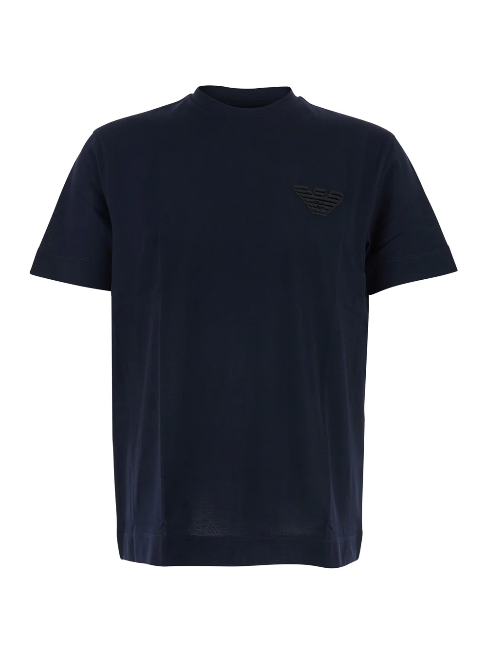 Camiseta Emporio Armani Azul com Gola Redonda e Bordado de Logotipo na Frente, Camisetas e Camisolas de Homem em Azul Camiseta Emporio Armani Azul com Gola Redonda e Bordado de Logotipo na Frente, Camisetas e Camisolas de Homem em Azul