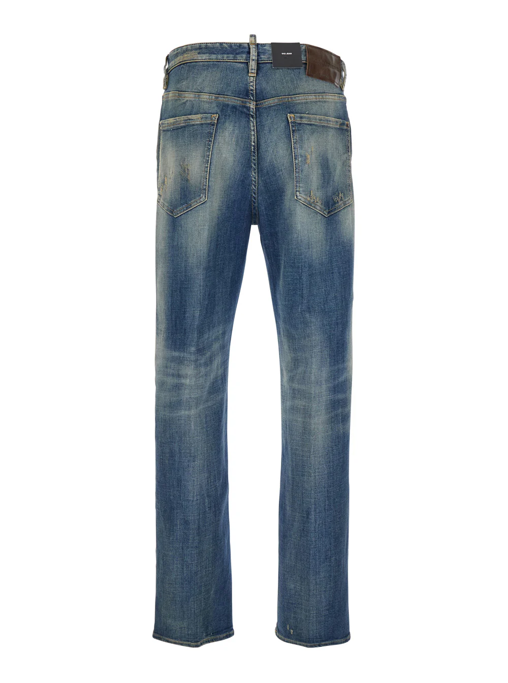 Calças Dsquared2 Azuis com Patch de Logotipo na Parte de Trás e Efeito Desgastado em Denim Homem Azul Algodão Poliéster Elastano Calças Dsquared2 Azuis com Patch de Logotipo na Parte de Trás e Efeito Desgastado em Denim Homem Azul Algodão Poliéster Elastano