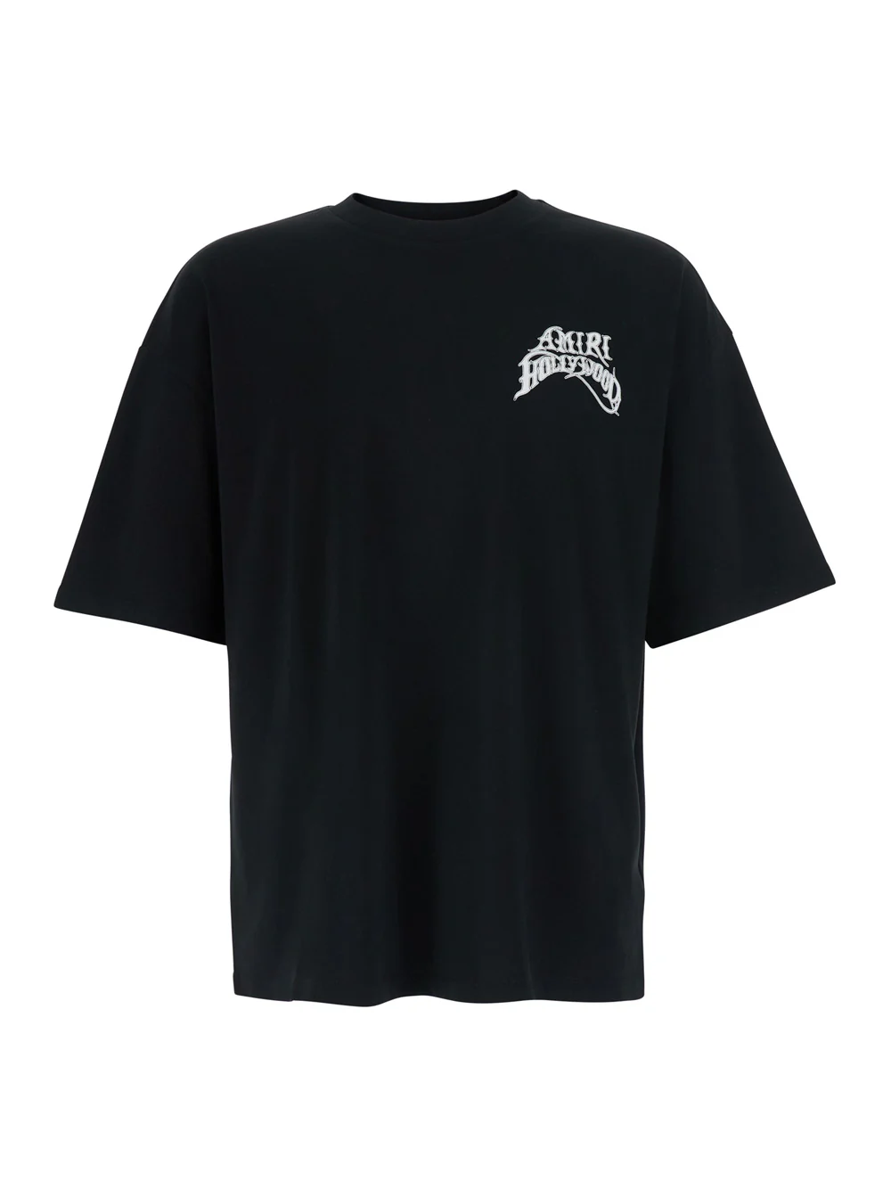 Camiseta Preta Amiri com Gola Redonda e Logotipo na Frente de Algodão para Homens Camisetas Camisetas Polo Camiseta Preta Amiri com Gola Redonda e Logotipo na Frente de Algodão para Homens Camisetas Camisetas Polo