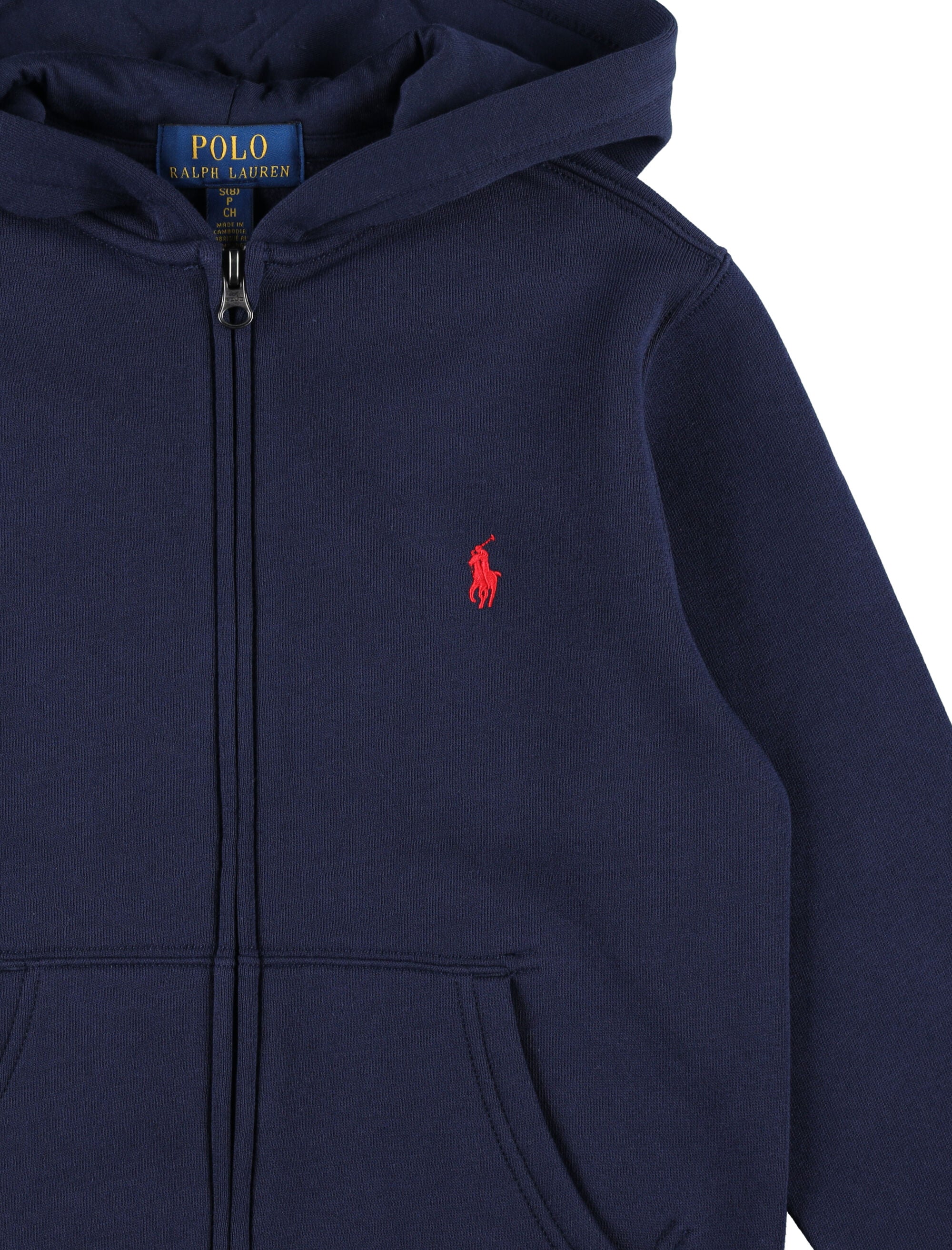 Polo Ralph Lauren Kid - Moletom com Capuz e Zíper Azul de Algodão