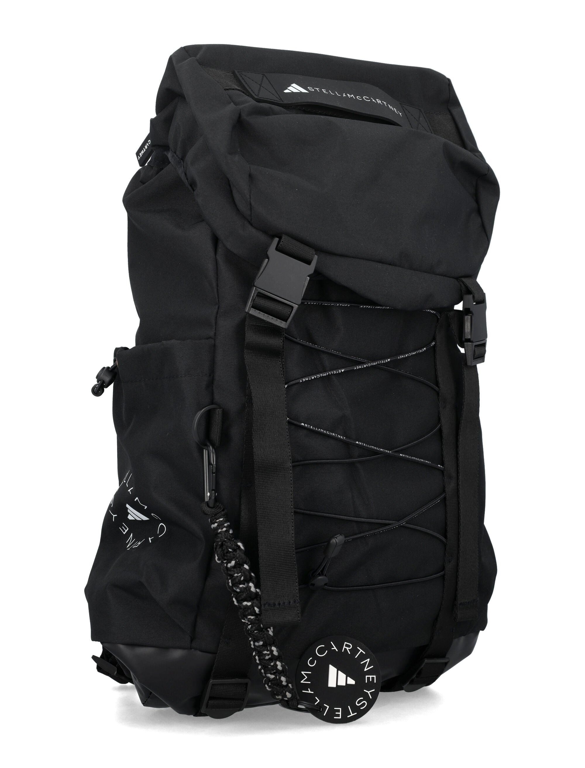 Mochila Técnica Adidas by Stella McCartney com Logotipo Preto Poliéster Reciclado