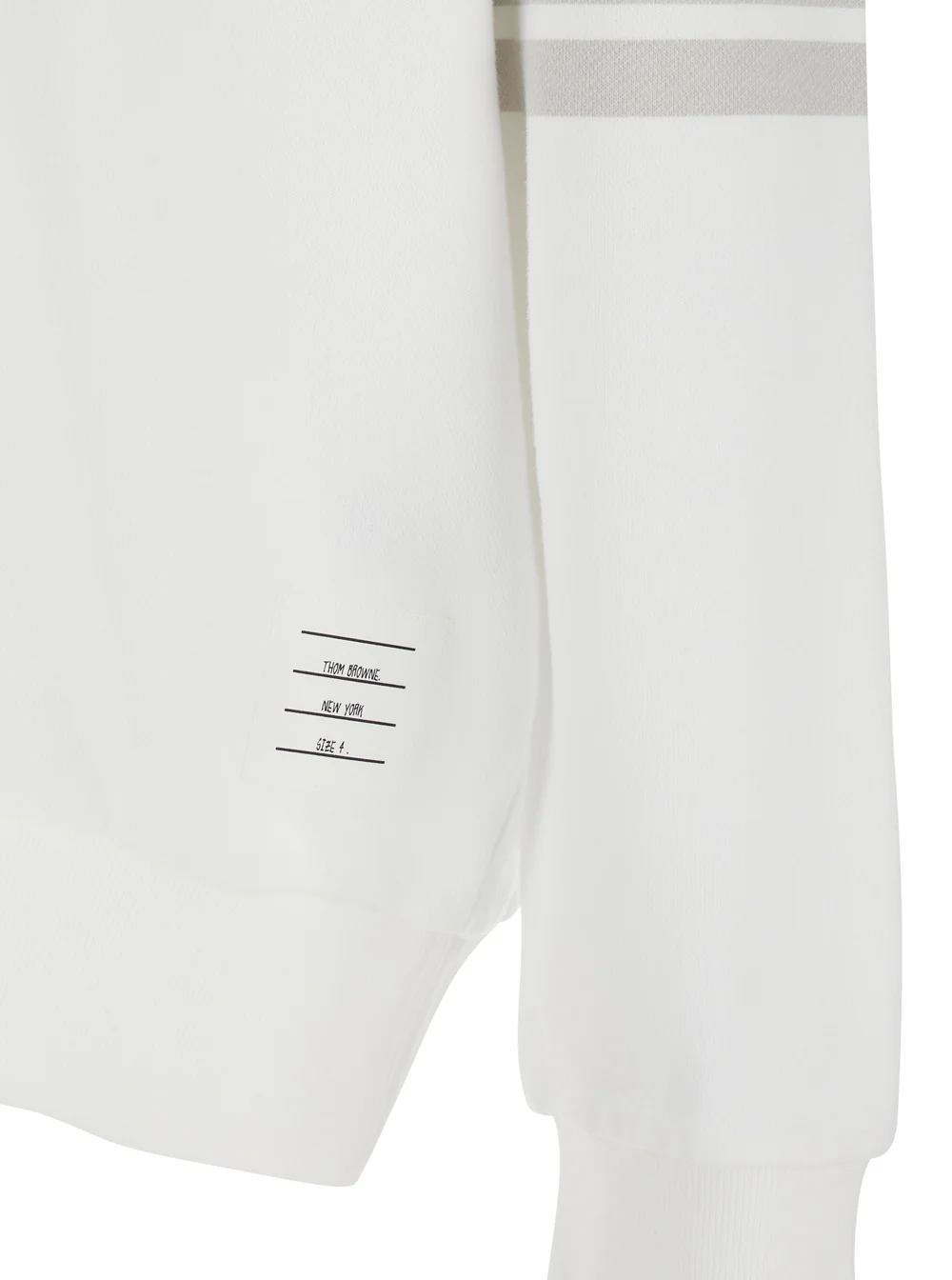 Sweatshirt com Capuz com Cordão e Logotipo 4Bar na Manga em Algodão Branco para Homens Sweatshirts