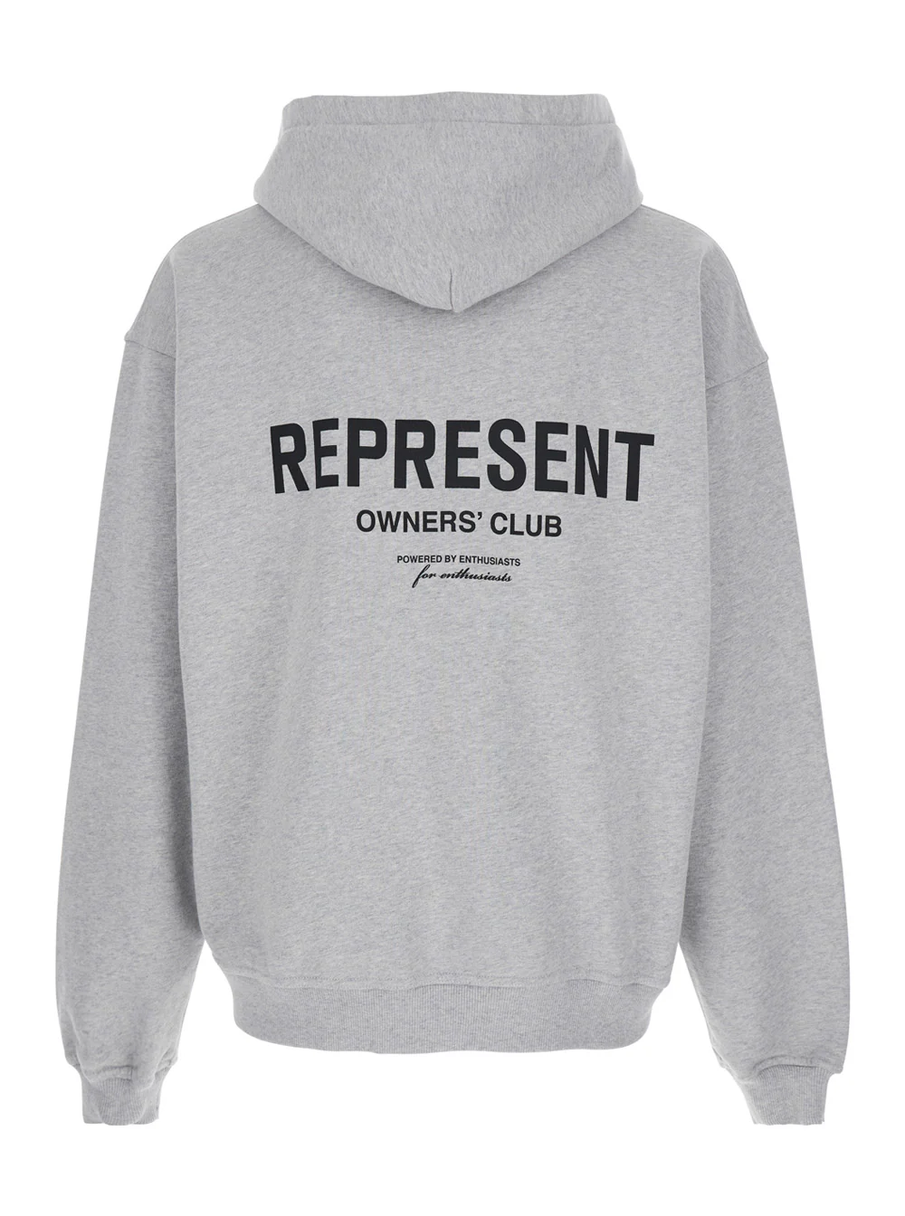 Moletom Cinza com Capuz e Logotipo na Frente e Nas Costas para Homens, Moletom Cinza em Algodão