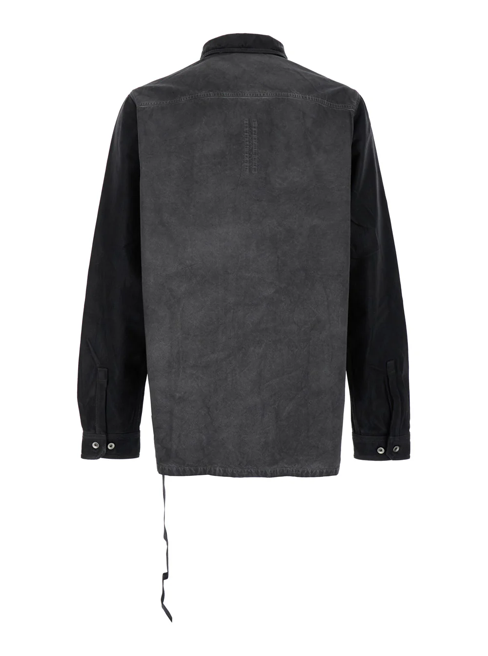 Camisa Drkshdw Cinza Rachado com Gola Clássica e Efeito Desbotado em Camisas de Homem de Algodão