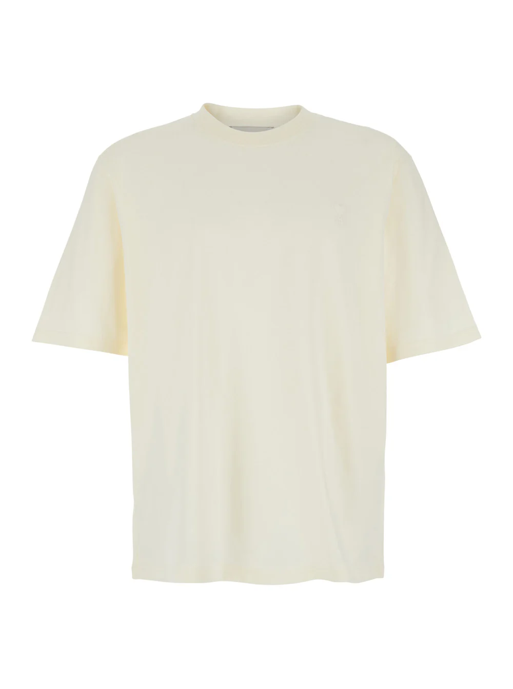 Camiseta Branca com Gola Redonda AMI Paris com Bordado ADC em Tom-Com-Tom na Frente em Algodão para Camisetas e Camisas Polo Masculinas Camiseta Branca com Gola Redonda AMI Paris com Bordado ADC em Tom-Com-Tom na Frente em Algodão para Camisetas e Camisas Polo Masculinas