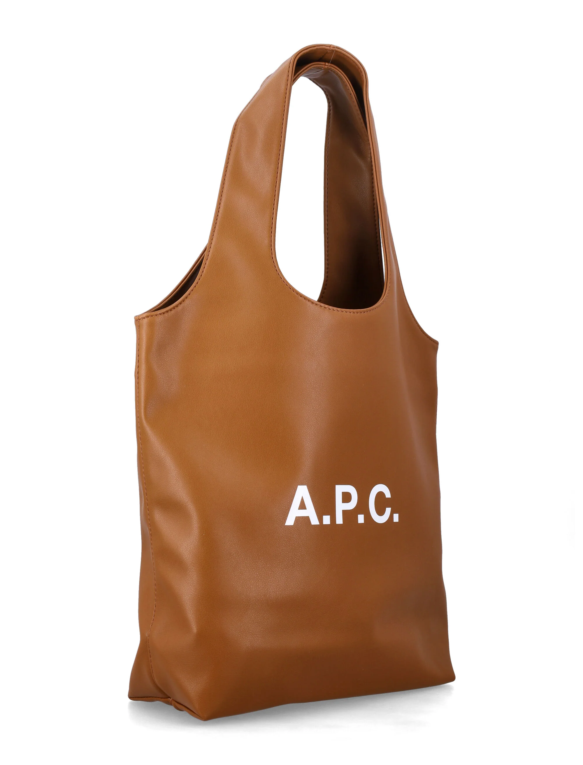 A.P.C. Ninon bolsa de ombro pequena preta em couro sintético Camel Poliuretano