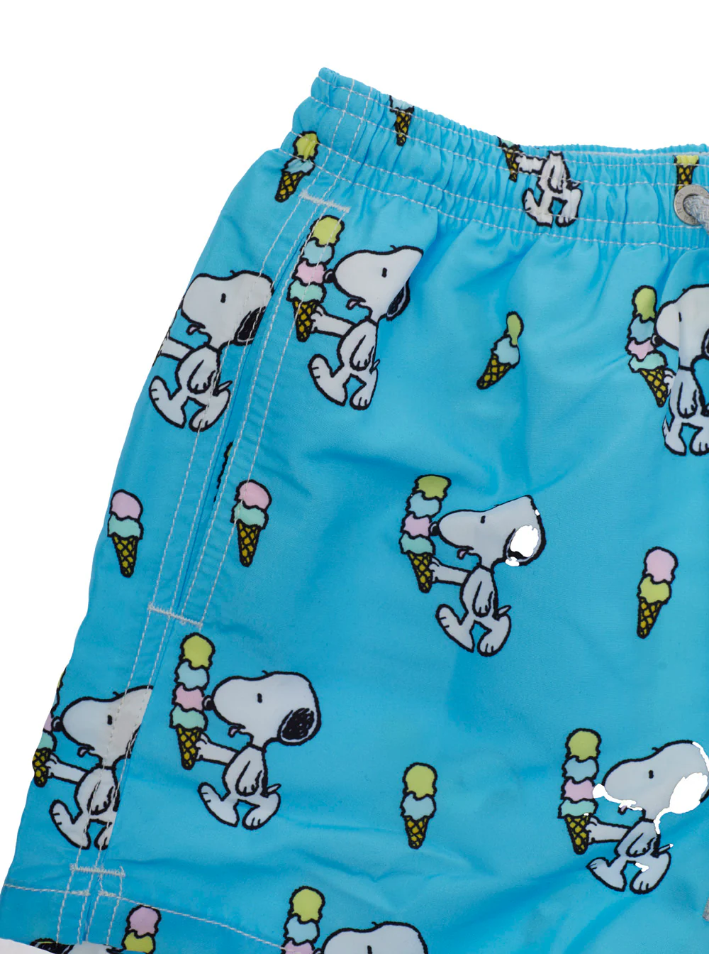 Bermuda Mc2 Saint Barth Kids - Snoopy Sorvete Azul-Claro Roupas de Praia