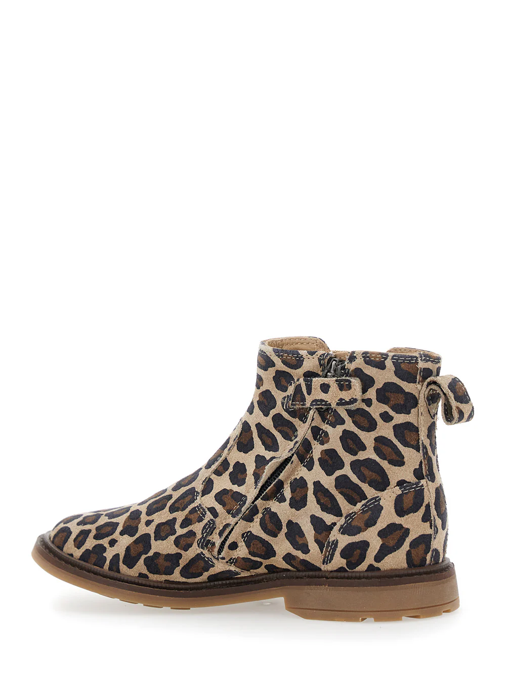 Botas de Cano Curto Pom D'Api Kids Multicolor com Logotipo Lateral e Motivo Leopardo em Tecido para Menina de Borracha