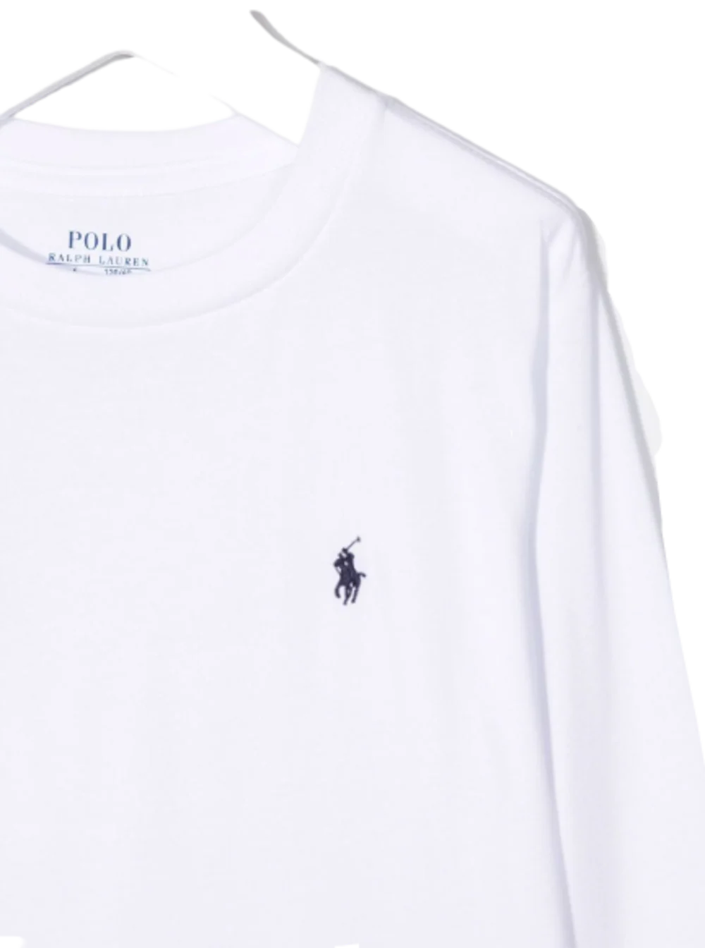 Camiseta de Algodão Branca de Manga Comprida com Logotipo para Meninos Polo Ralph Lauren Kids