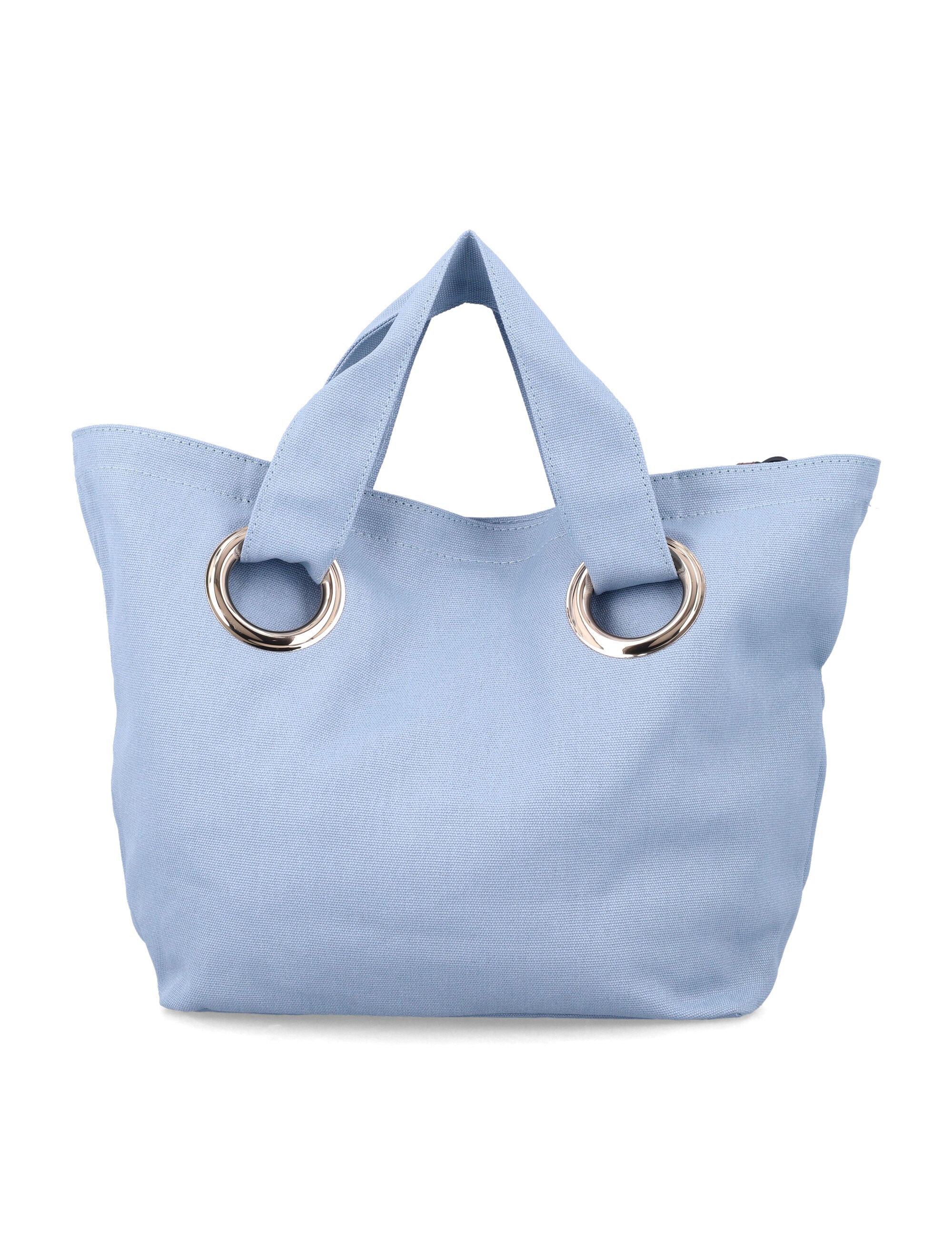Bolsa de pano de algodão orgânico Chloé kids com acabamento azul