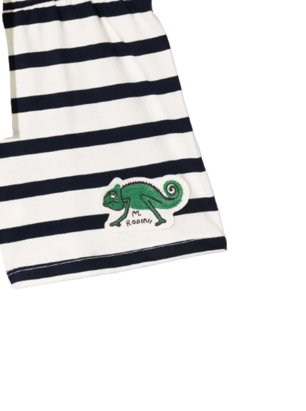 Mini Rodini Kids Lizard Mini Rodini Calças Curtas Listradas para Meninos Azul Algodão Orgânico e Bermuda