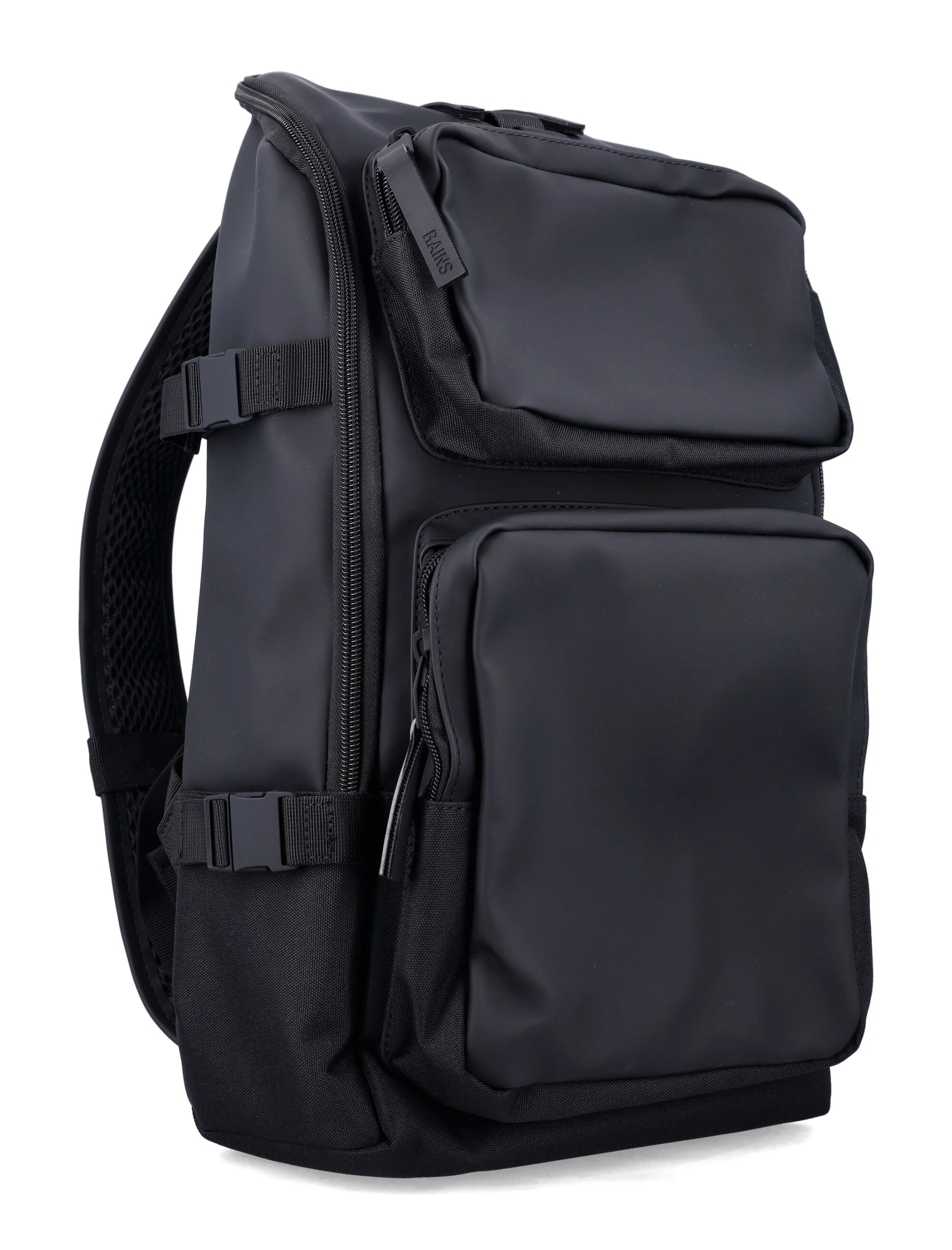 Mochila Impermeável Rains Trail Cargo Preto Revestimento de Poliéster