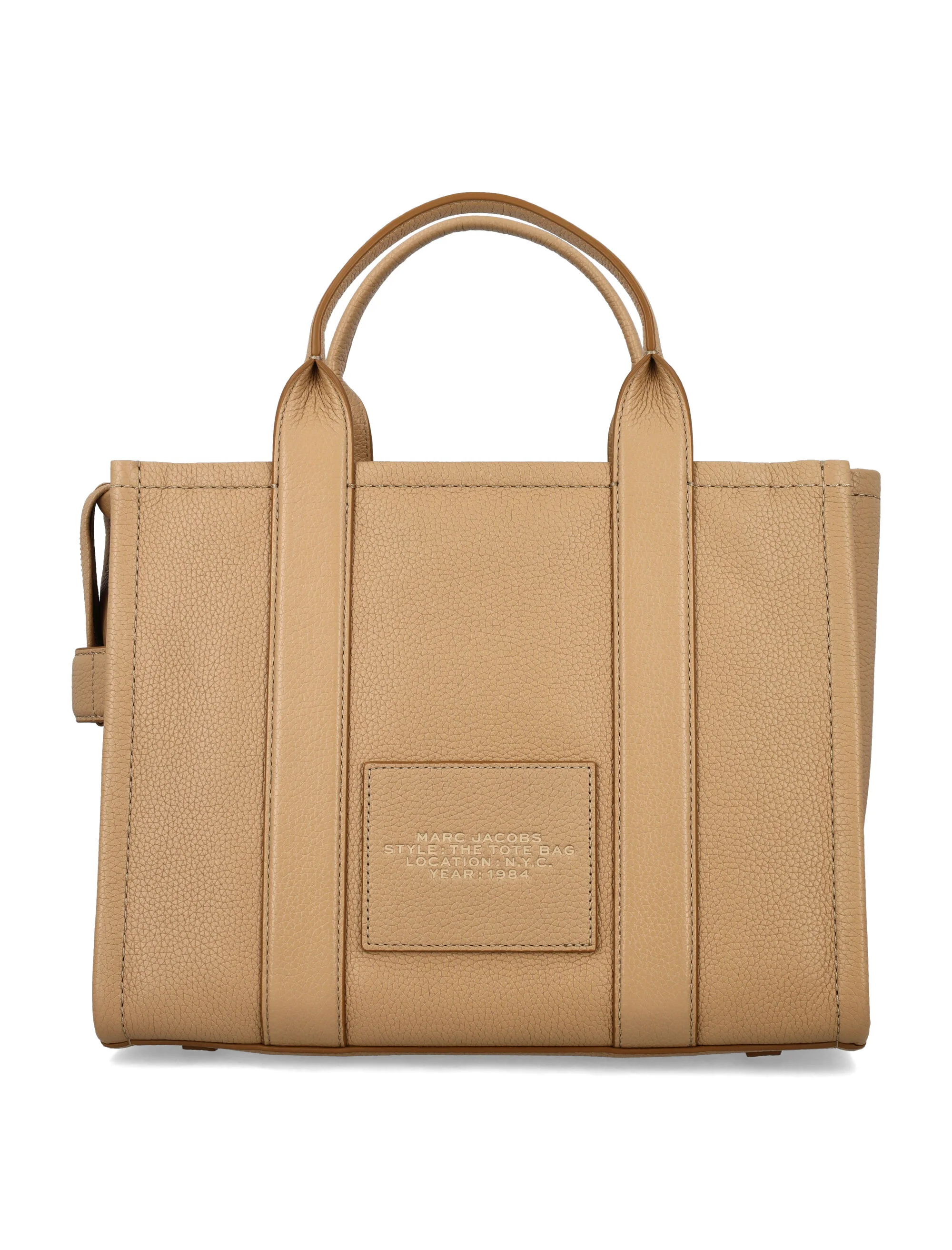Bolsa Tote Média Marc Jacobs em Couro Camel Cow