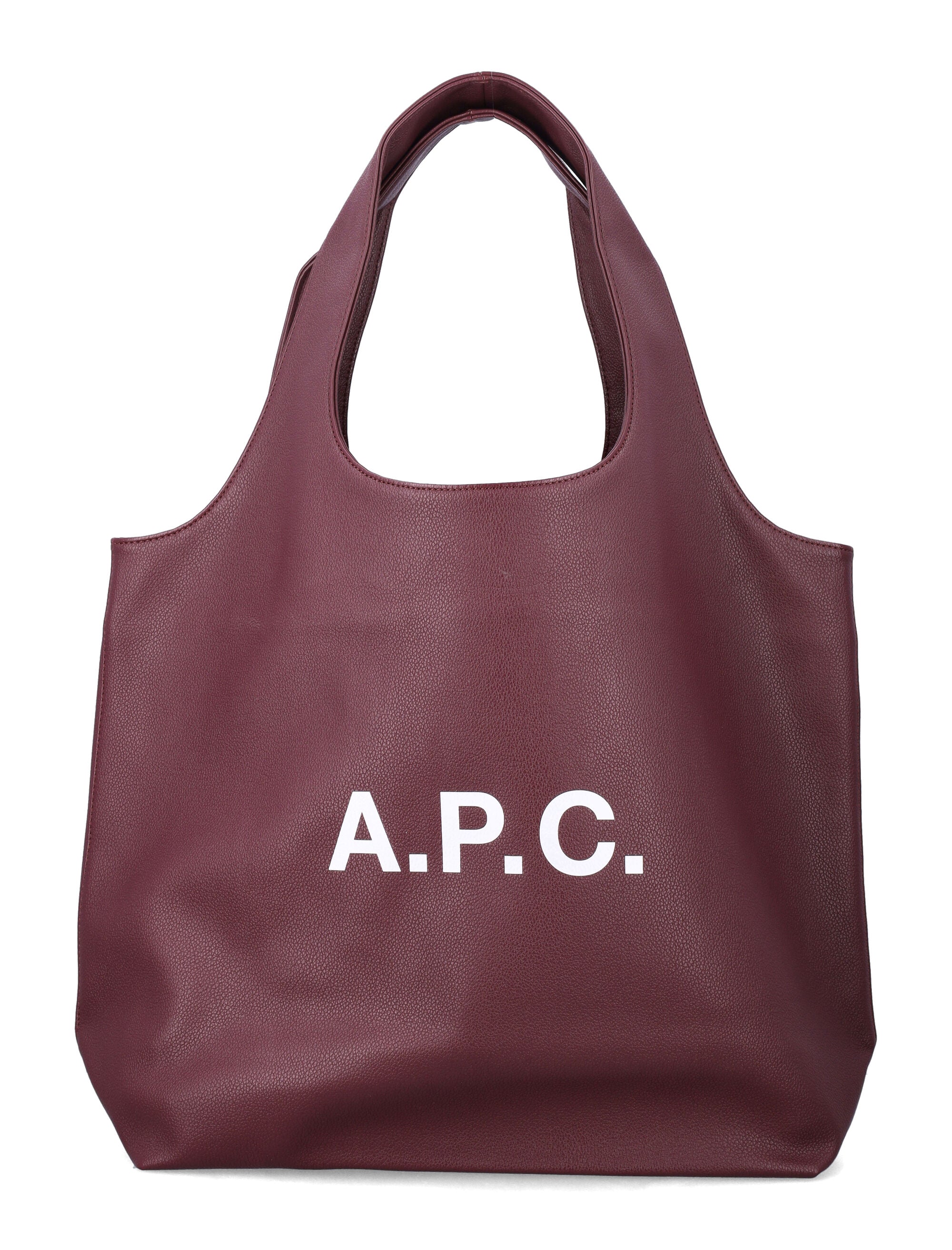 Bolsa tote A.P.C. Ninon couro sintético texturizado roxo-escuro poliuretano